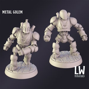 DnD Miniature Metal Golem miniature for Dungeons and Dragons tabletop RPG Wargaming miniature from Lost World Miniatures