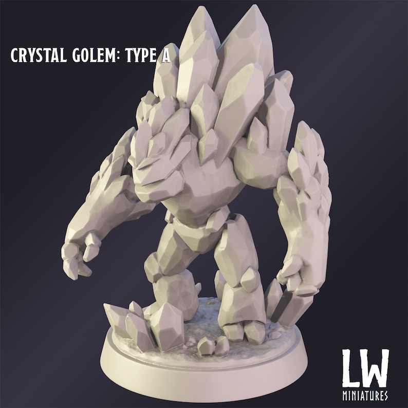 Dnd Miniature Crystal Golem Miniature for Dungeons and Dragons Tabletop ...