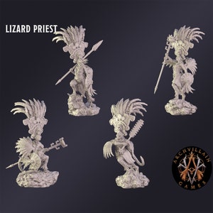DnD Miniature Lizard Priest  miniature for Dungeons and Dragons tabletop RPG Wargaming miniature from  Archvillain Games