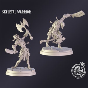 DnD Miniature Skeletal Warrior miniature for Dungeons and Dragons tabletop RPG Wargaming miniature from Cast N Play