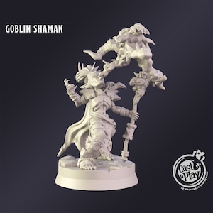 DnD Miniature Goblin Shaman miniature for Dungeons and Dragons tabletop RPG Wargaming miniature from Cast N Play