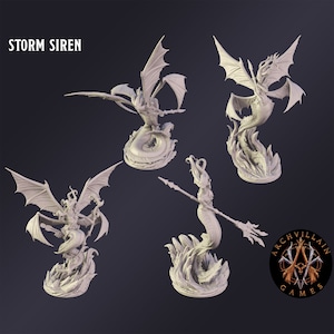 DnD Miniature Storm Siren  miniature for Dungeons and Dragons tabletop RPG Wargaming miniature from  Archvillain Games