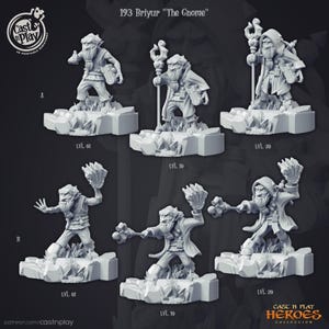 DnD Miniature Gnome Wizard miniature for Dungeons and Dragons tabletop RPG Wargaming miniature from Cast N Play