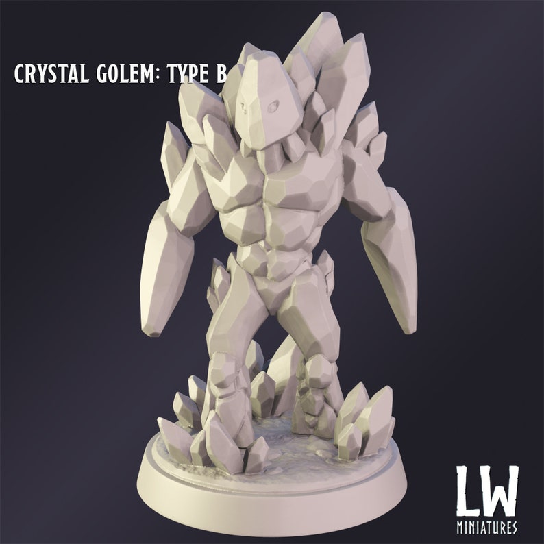 Dnd Miniature Crystal Golem Miniature for Dungeons and Dragons Tabletop ...