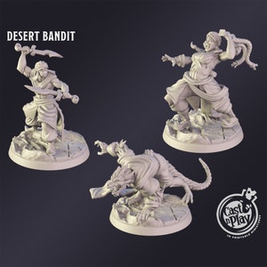 D&D Miniatur Wüsten Bandit Miniatur für Dungeons and Dragons Tabletop RPG Wargaming von Cast N Play