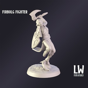 DnD Miniature Firbolg Fighter miniature for Dungeons and Dragons tabletop RPG Wargaming miniature from Lost World Miniatures