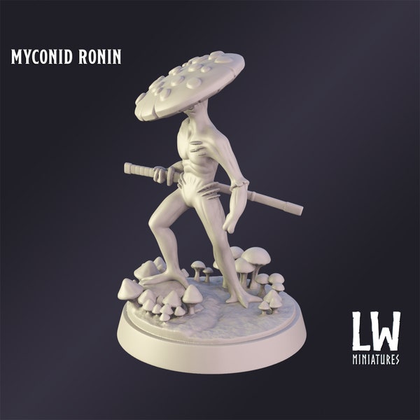 Myconid Ronin Premium Tabletop Game miniature from Lost World Miniatures, Dungeons and Dragons, Pathfinder