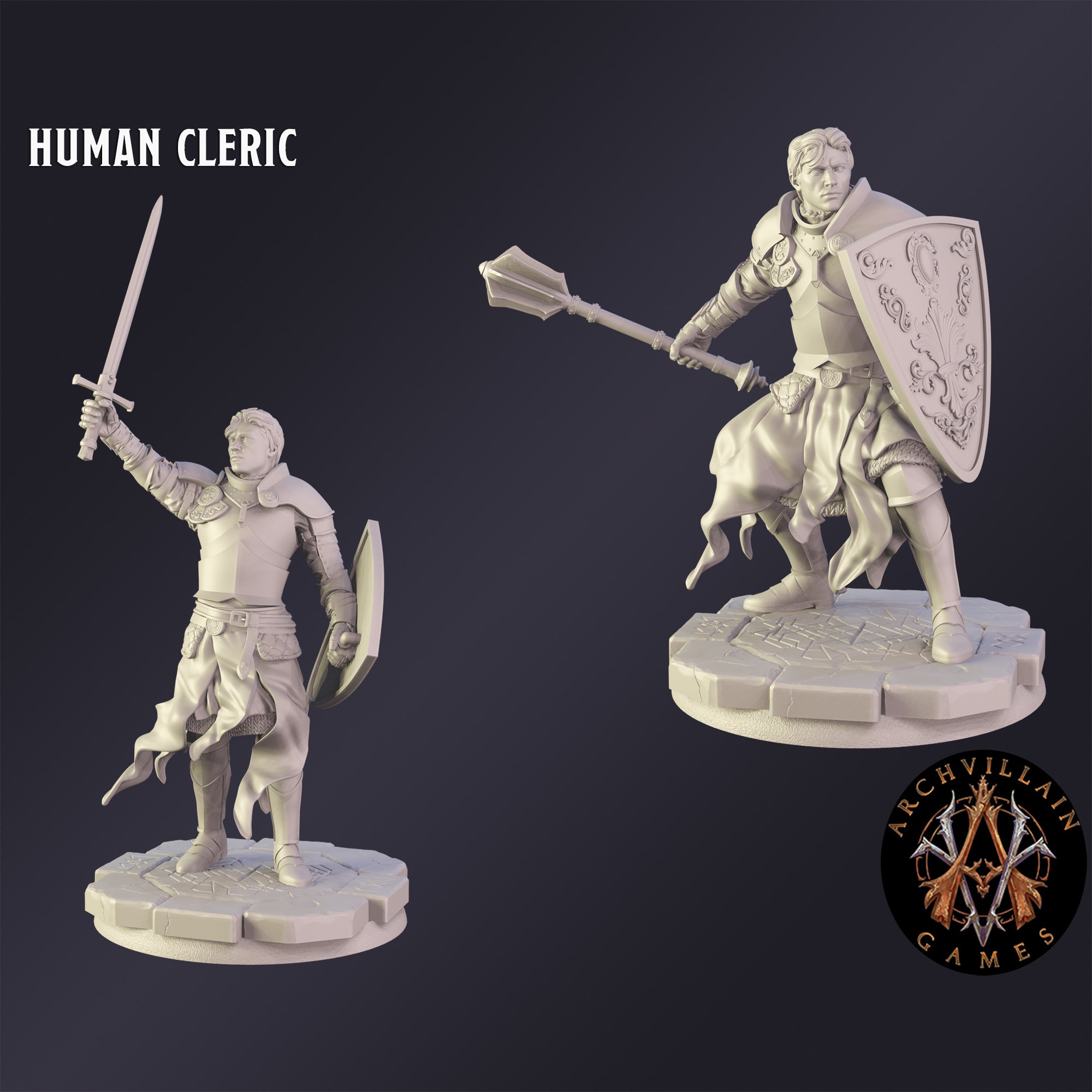 Human Cleric Premium Tabletop Game Miniature From Archvillain Games,  Dungeons and Dragons, Pathfinder - Etsy Ireland
