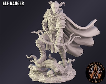 DnD Miniature Elf Ranger  miniature for Dungeons and Dragons tabletop RPG Wargaming miniature from  Archvillain Games