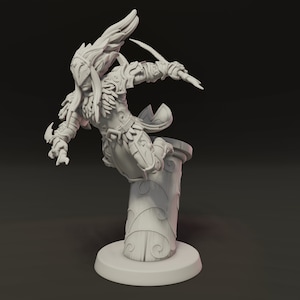 DnD Miniature Elf Assassin Rogue miniature for Dungeons and Dragons tabletop RPG Wargaming miniature from Titanforge Miniatures