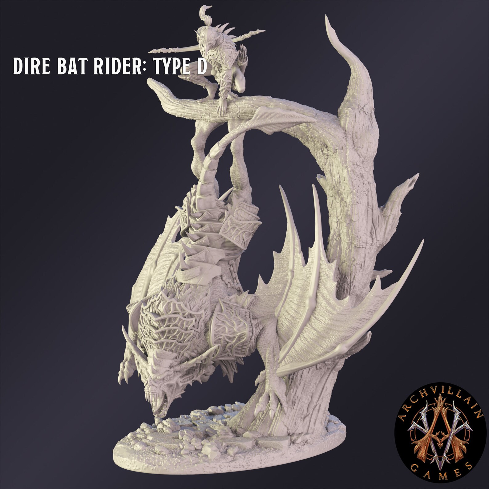 Dnd Miniature Dire Bat Rider Miniature for Dungeons and Dragons ...