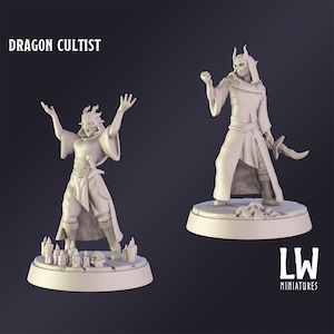 DnD Miniature Dragon Cultists miniature for Dungeons and Dragons tabletop RPG Wargaming miniature from Lost World Miniatures
