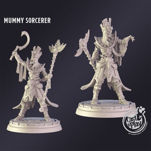 DnD Miniature Mummy Sorcerer miniature for Dungeons and Dragons tabletop RPG Wargaming miniature from Cast N Play