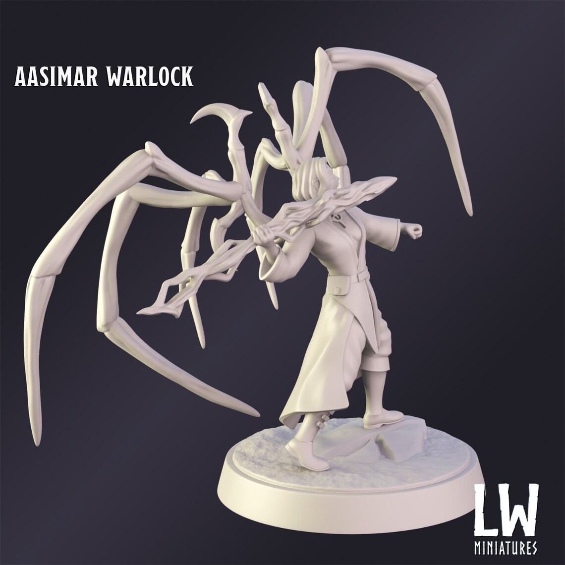 Aasimar Warlock Tabletop Game miniature from Lost World Etsy