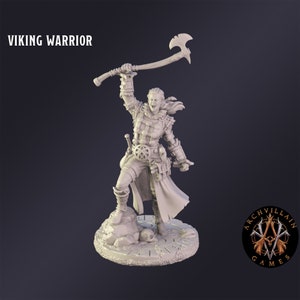DnD Miniature Viking Warrior  miniature for Dungeons and Dragons tabletop RPG Wargaming miniature from  Archvillain Games