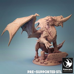 DnD Miniature Ancient Blue Dragon miniature for Dungeons and Dragons tabletop RPG Wargaming miniature from Rescale Miniatures