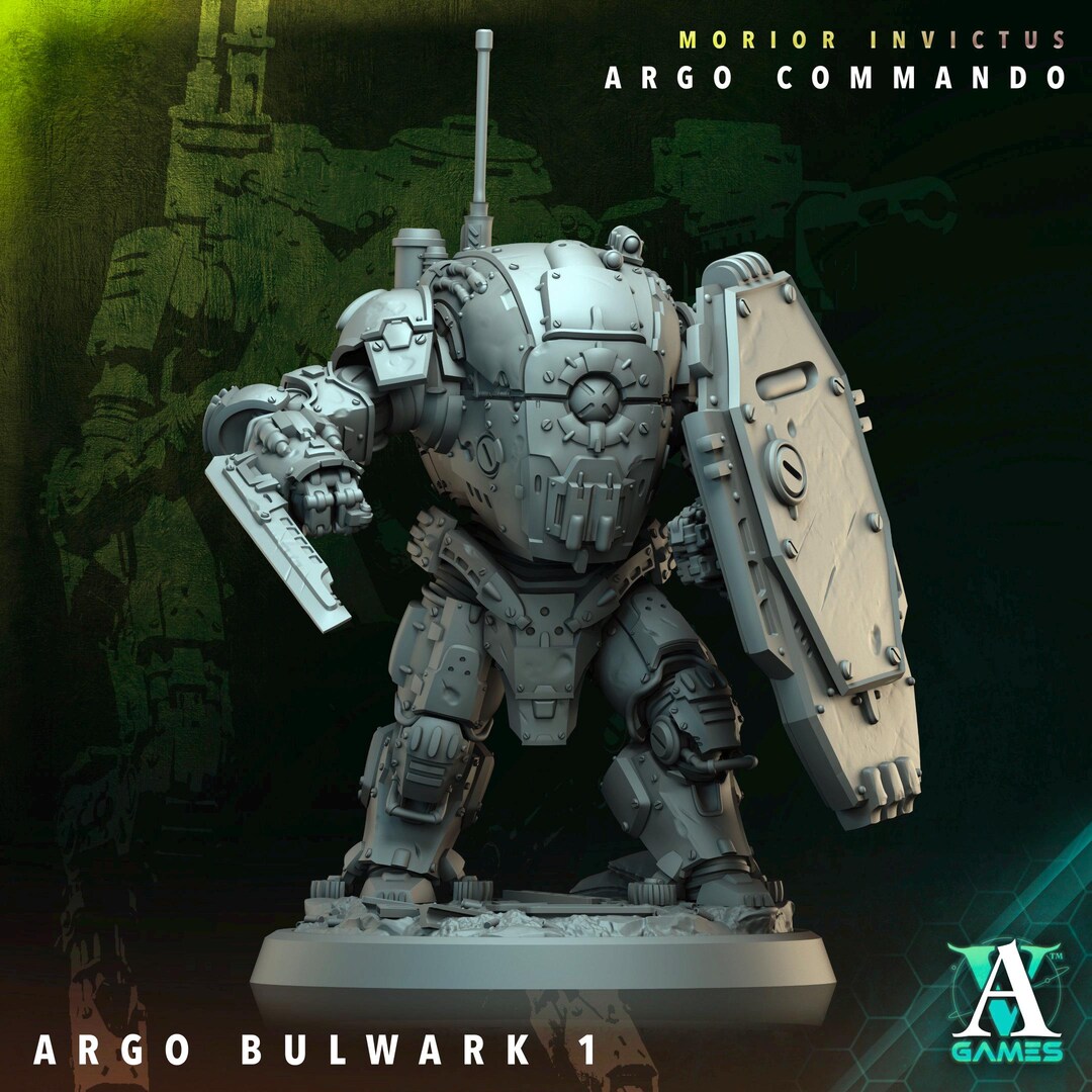 Wargame Miniature Commando Bulwark Heavy Armor Miniature for Dungeons ...