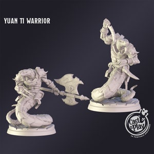 DnD Miniature Yuan Ti Warrior miniature for Dungeons and Dragons tabletop RPG Wargaming miniature from Cast N Play