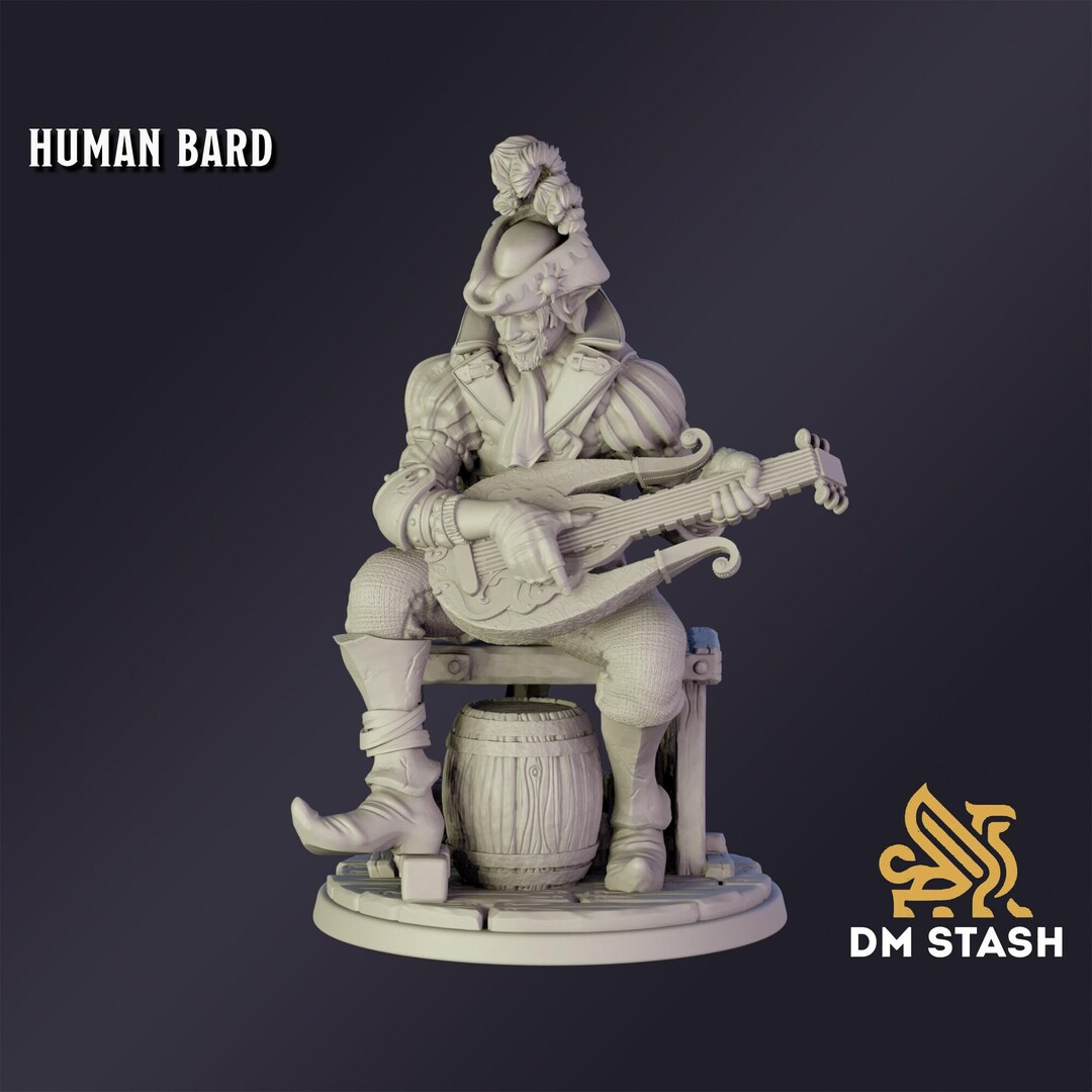 Dnd Miniature Human Bard Miniature for Dungeons and Dragons Tabletop ...
