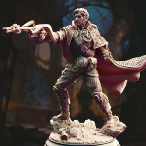 DnD Miniature Human Gunslinger Fighter Artificer miniature for Dungeons and Dragons tabletop RPG Wargaming miniature from DM Stash