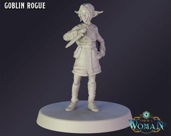 DnD Miniature Goblin Rogue miniature for Dungeons and Dragons tabletop RPG Wargaming miniature from DnD is a Woman