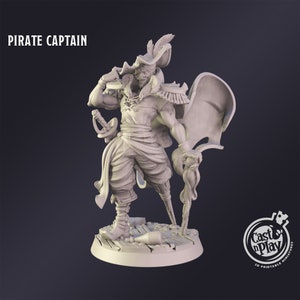 DnD Miniature Pirate Captain miniature for Dungeons and Dragons tabletop RPG Wargaming miniature from Cast N Play