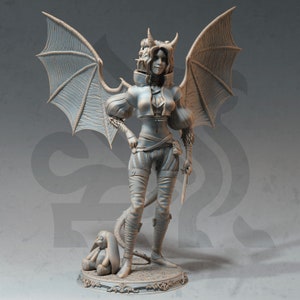 DnD Miniature Tiefling Warlock miniature for Dungeons and Dragons tabletop RPG Wargaming miniature from DM Stash