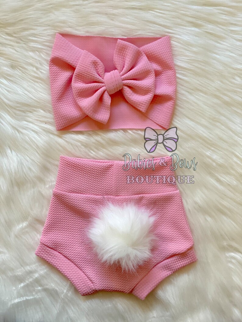 BABYGIRL BUNNY TAIL bummie set Easter