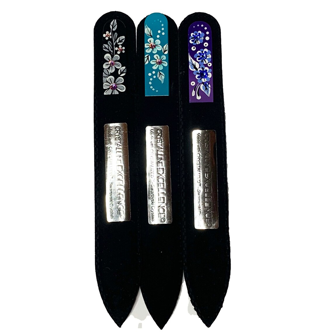 Set of 3 Pcs Czech Made Glass Nail File with Swarovski Etsy