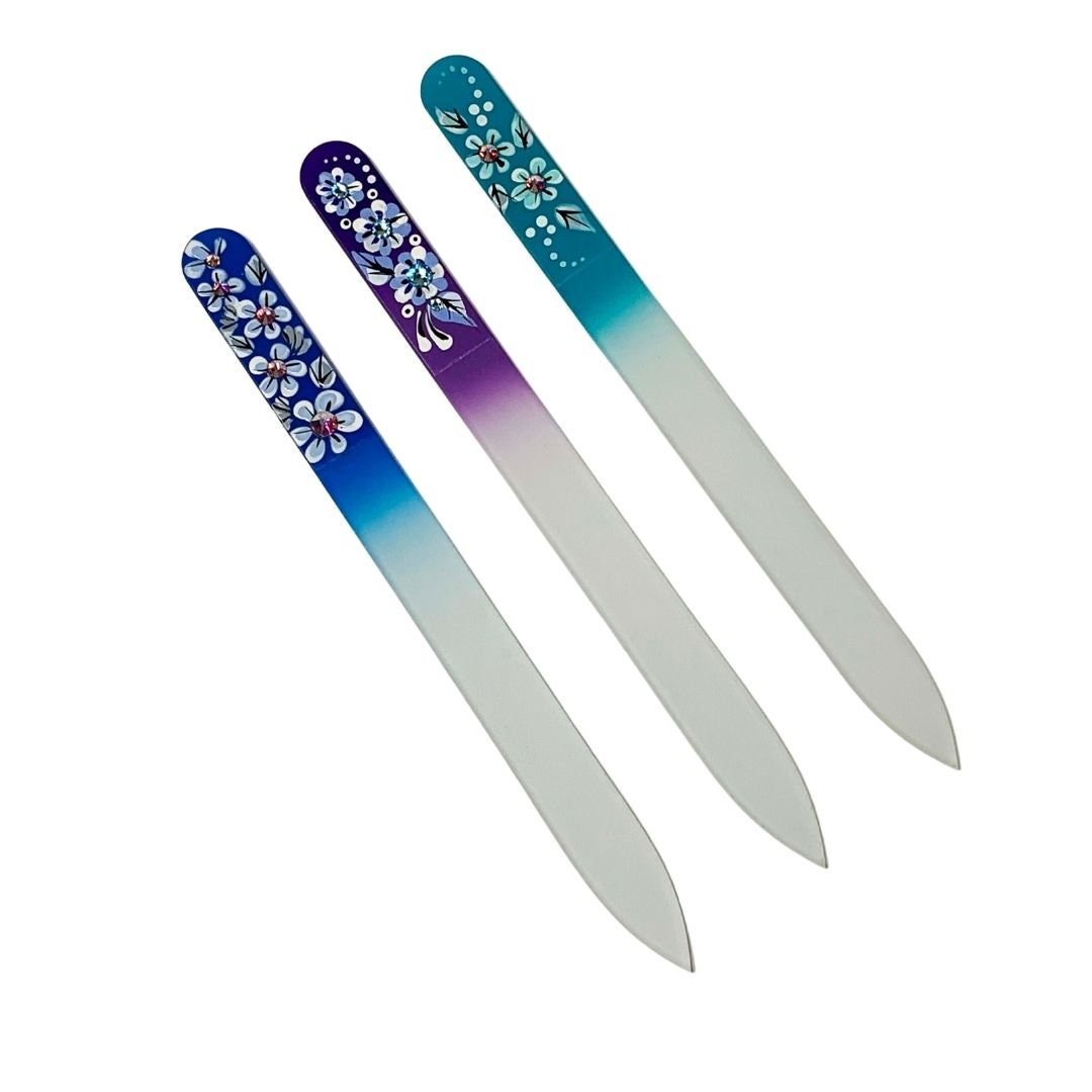 Set of 3 Pcs Czech Glass Nail File Swarovski Crystals Etsy