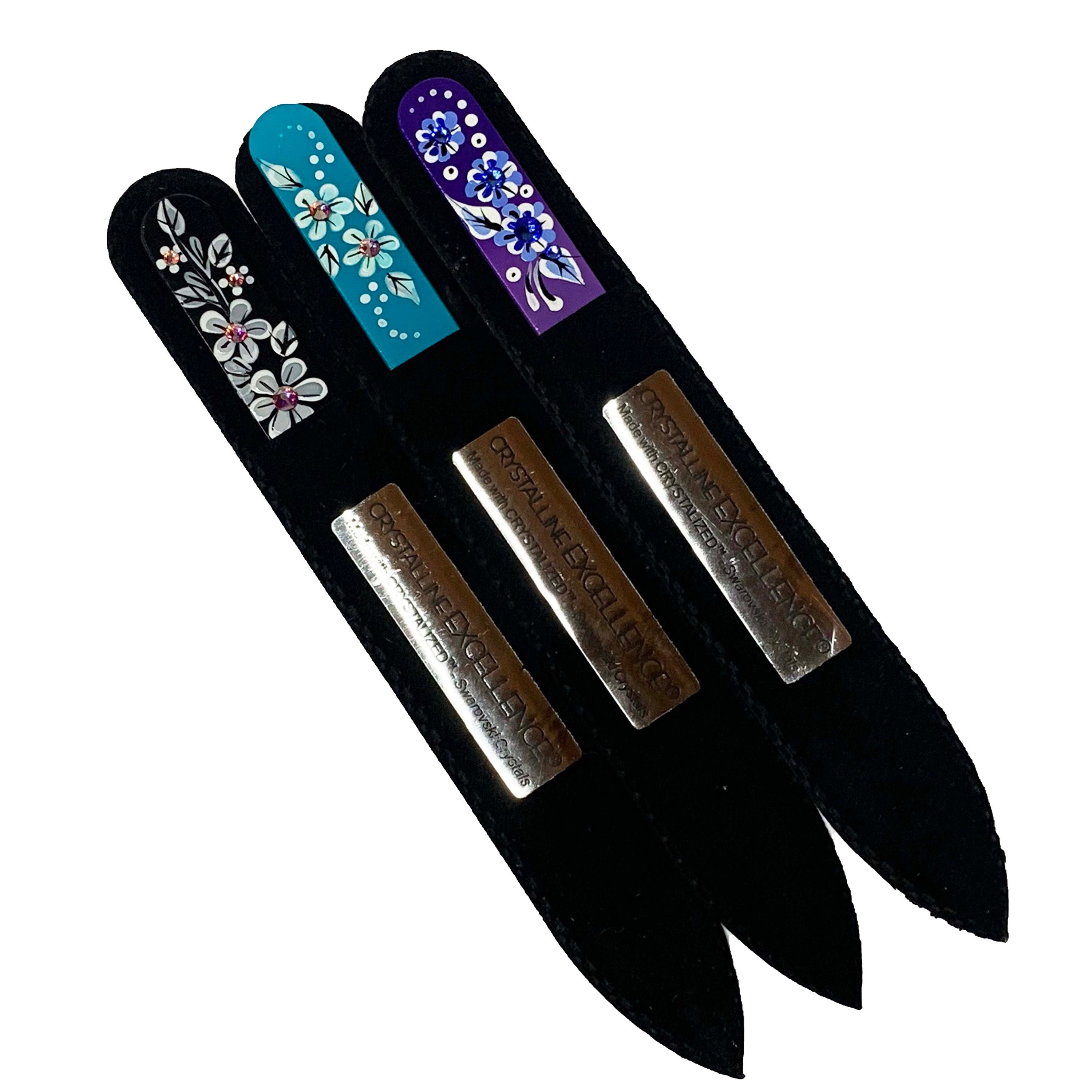 Set of 3 Pcs Czech Made Glass Nail File with Swarovski Etsy