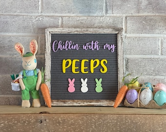 Chillin with my Peeps letter board icons - Easter Letter board - Holiday