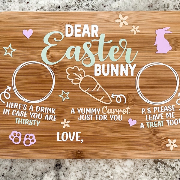 Dear Easter Bunny Treat Tray - Personalized Holiday Board