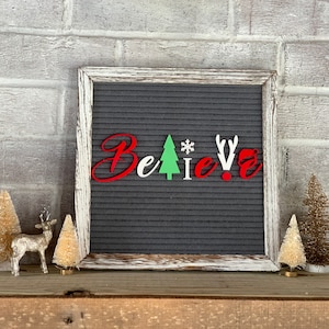 Believe Christmas Letter Board Icons - 3D Printed Holiday Decor