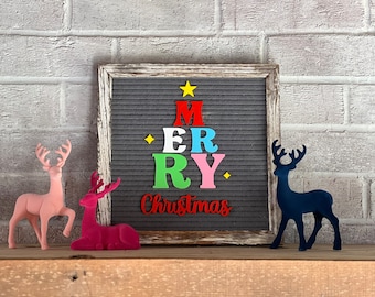 Merry Christmas Tree Letter Board Icons - Holiday Letter Board Accessories