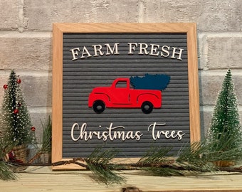 Farm Fresh Christmas Trees Letter Board Icons - 3D Printed Decor