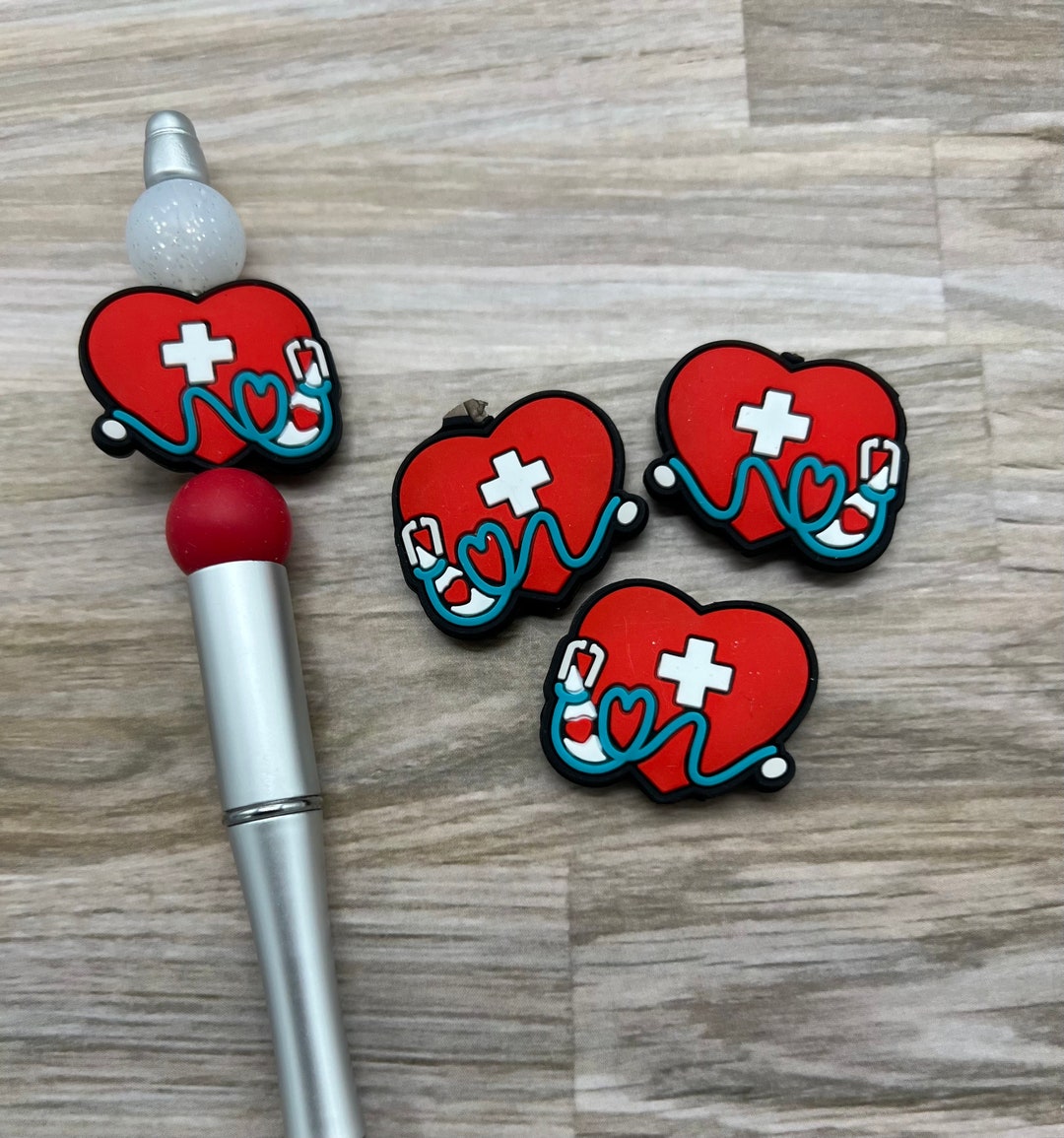 Heart Stethoscope Silicone Focal Beads Nurse Focal Bead Healthcare