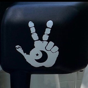 Set of 2 Crescent Moon Hand Wave Decals for Jeep side mirrors - Hand wave decals