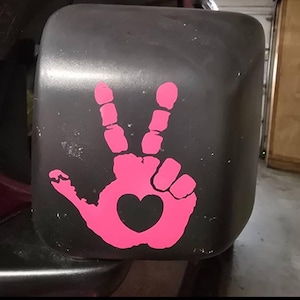 Set of 2 Heart Peace Hand wave decals for Jeep side mirrors | Hand Wave mirror decal