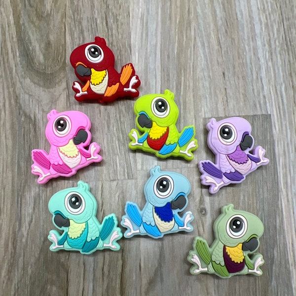 Parrot Silicone Focal Beads |  Bird Focal Bead | Pen Beads | Keychain beads | Wristlet Beads | DIY Beads | Butterflies Bead