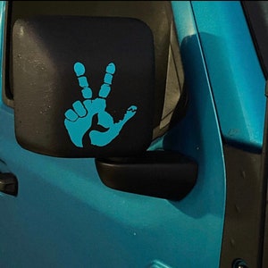 Hand Wave Mermaid Tail Peace- Set of 2- Wave decal - Hand Wave mirror decal