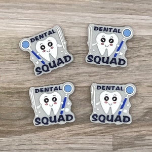 Dental Squad Silicone Focal Beads | Healthcare Worker Beads | Dental Hygienist Focal Bead | Pen Beads | Keychain beads | Dental Office Bead