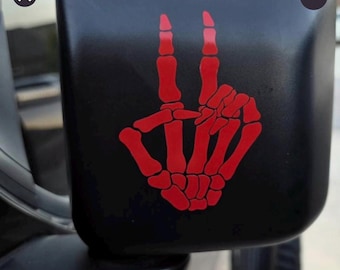 Skeleton Hand Wave Peace- Wave decal - set of 2- Hand Wave mirror decal