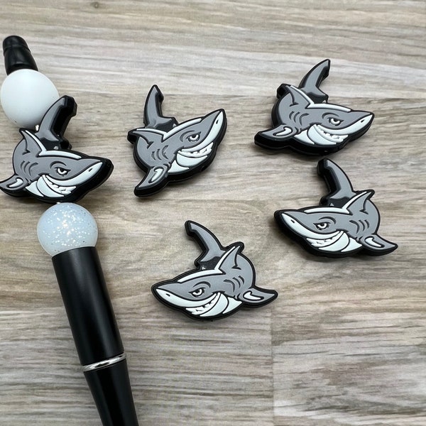 Shark Silicone Focal Beads | Sea Animal Focal Bead | Beach Bead | Pen Beads | Keychain beads | Wristlet Beads