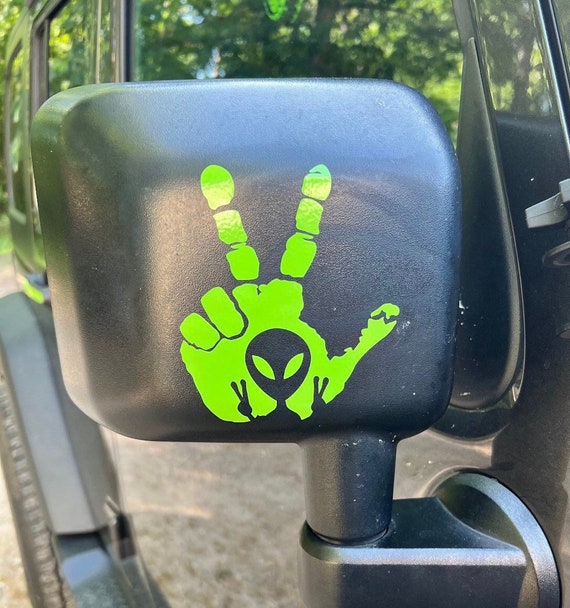 Alien Hand Wave Peace for Jeep Side Mirrors Wave Decal Set of 2 Hand Wave Mirror Decal Etsy