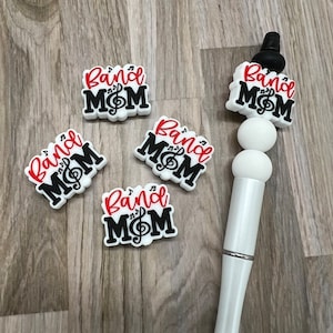 Band Mom Silicone Focal Beads | Band Focal Bead | Mom Bead | Pen Beads | Keychain beads | Wristlet Beads