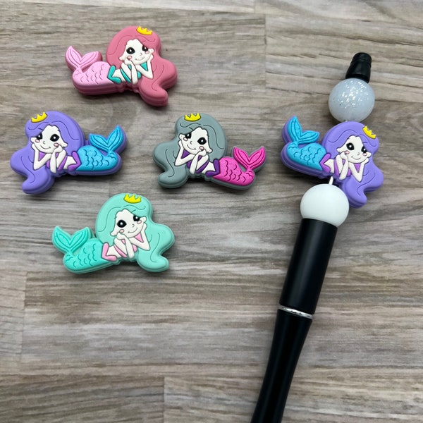 Mermaid Silicone Focal Beads |  Beachy Focal Bead | Pen Beads | Keychain beads | Wristlet Beads | DIY Beads