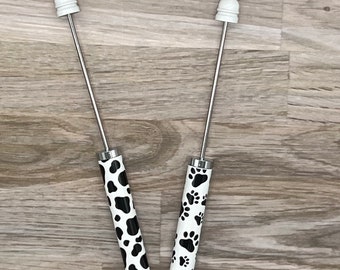 Printed Beadable Stylus for your phone or tablet • DIY Craft • Beadable Blank • Cow Print Beadable Stylus • Paw Print Beadable Stylus