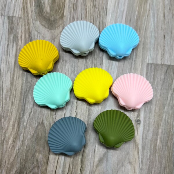 Shell Silicone Focal Beads | Seashell Focal Bead | Pen Beads | Keychain beads