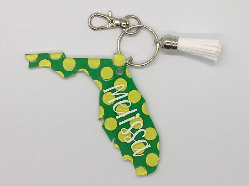 Personalized Florida Key Chain Florida Florida keychain Etsy